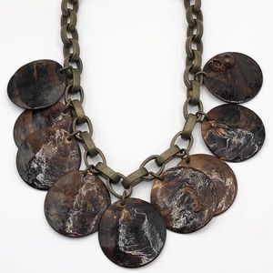 French Vintage Babylone Paris Shell Charm Necklace